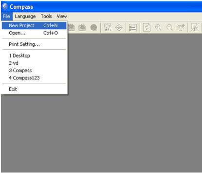 tạo project mới trong bình sai gps bằng phần mềm compass