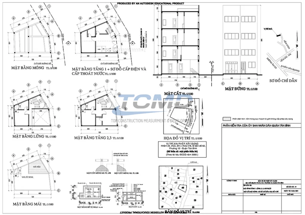Bản vẽ kỹ thuật minh họa chi tiết thiết kế