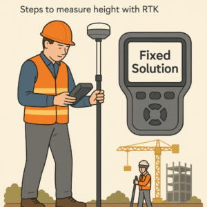 Kỹ sư đo cao độ với máy RTK