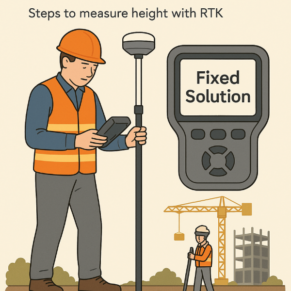 Kỹ sư đo cao độ với máy RTK