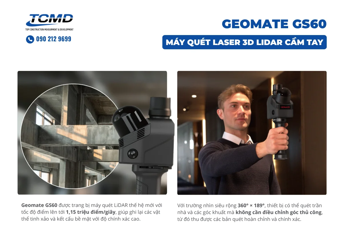 Máy Quét Laser 3D LiDAR Cầm Tay GEOMATE GS60